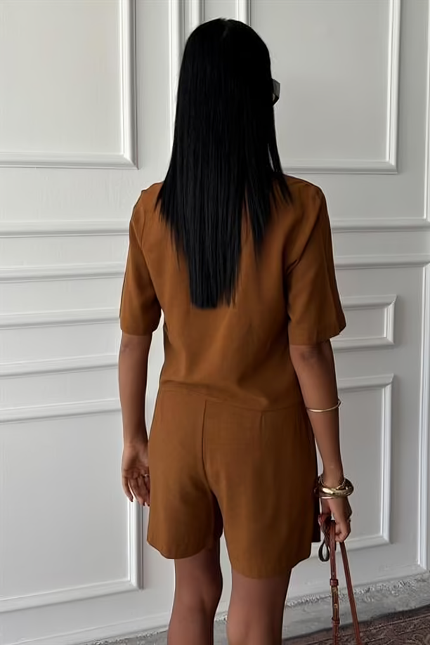 Summer Linen Suit Brown - Image 2