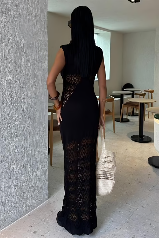 Long Summer Dress Tide Black