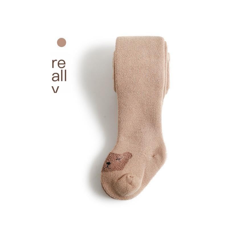 Baby Tights Non Slip Baby Girl Tights Plain/Shoe-Look Leggings Seamless Pantyhose Warm Cotton Leggings white cat (18-20) 6-12 months