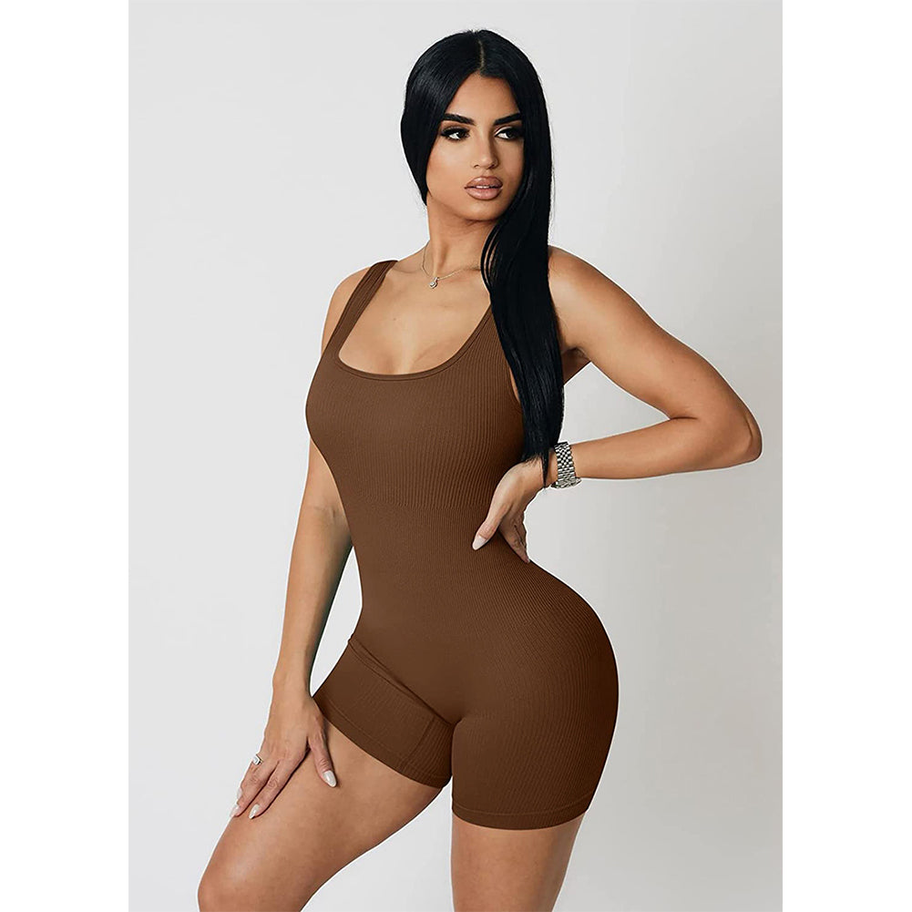Alternative view of Women Sleeveless Jumpsuit Summer Slim Fit Tank Bodycon Romper Pants