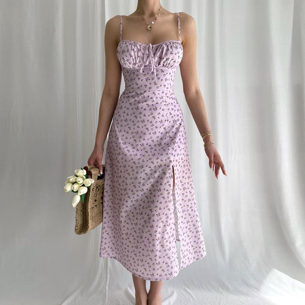 Women Sexy Adjustable Spaghetti Strap Midi Dress