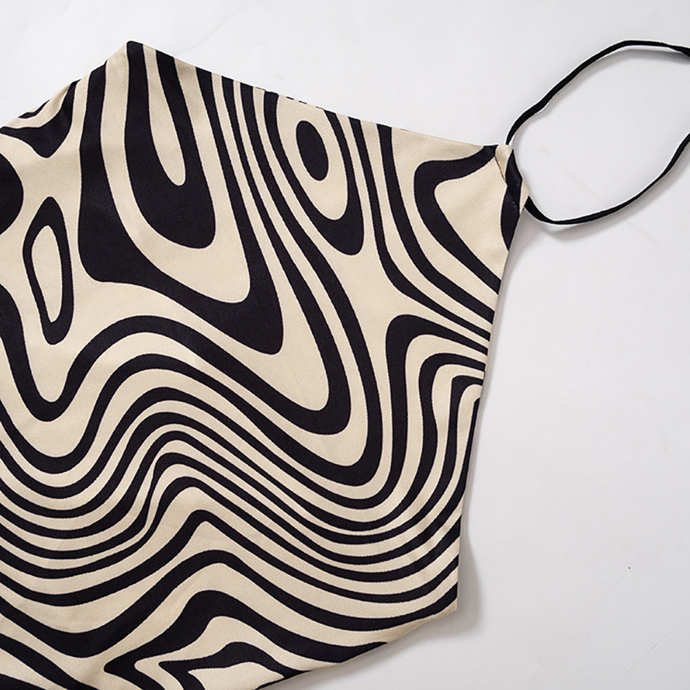 Women Mini Bodycon Contrast Backless Dress