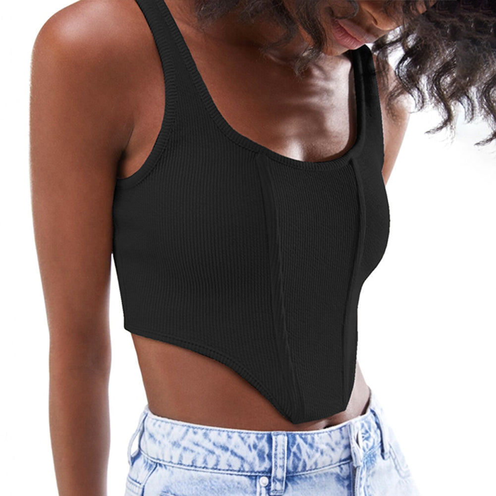 Alternative view of Summer Cotton Ribbed Tank Tops Slim Fit Pullover Vest