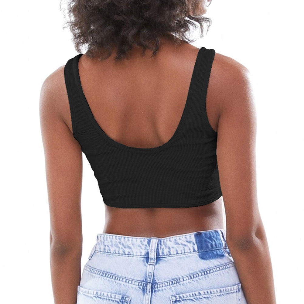 Summer Cotton Ribbed Tank Tops Slim Fit Pullover Vest