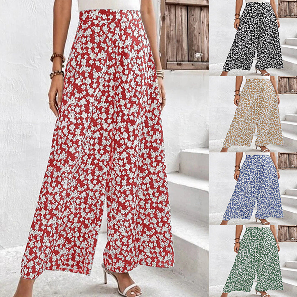 Women Wide Leg Pants Summer Sweet Floral