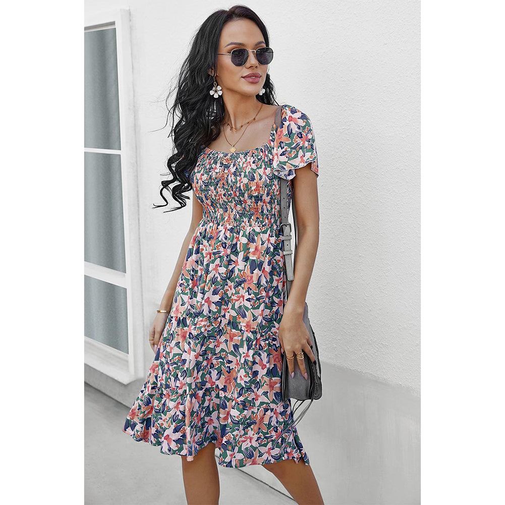 Alternative view of Bohemian Print Dress 2022 Summer Short Sleeve Mori Dress
