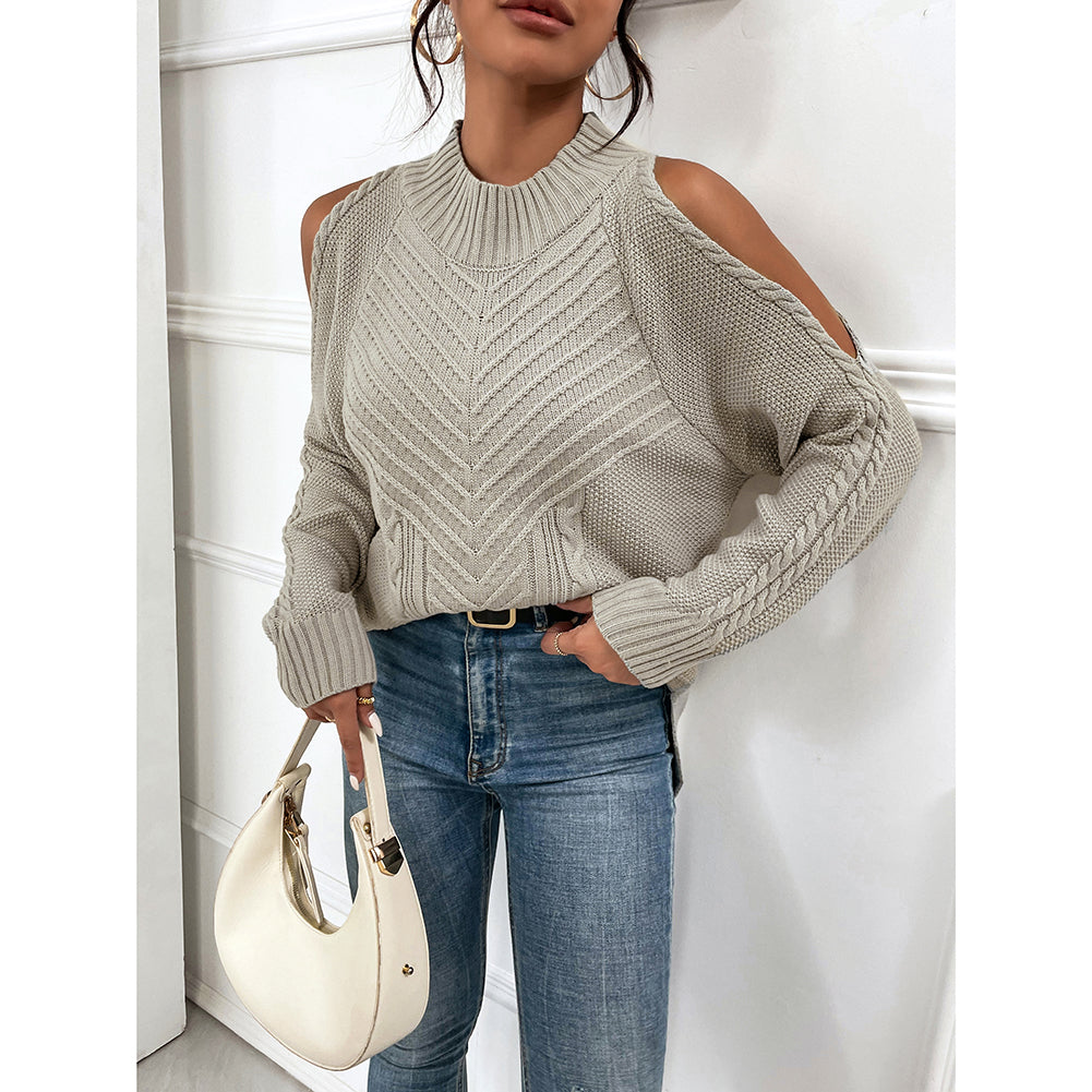 Loose Sweater Autumn Winter Off-the-shoulder Warm Top Loose Sweater