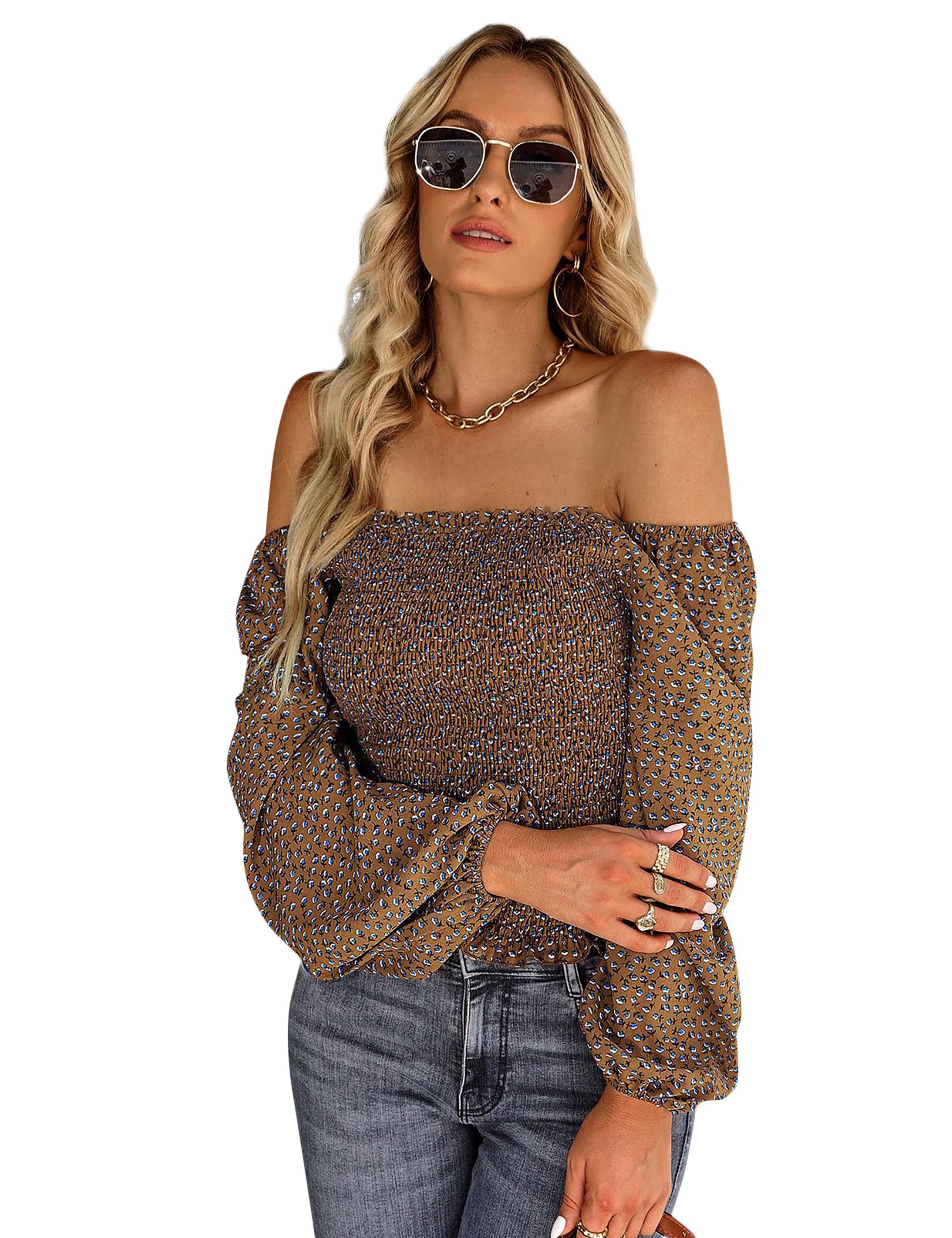 Self-designed Square Collar Shirt Four Seasons Women