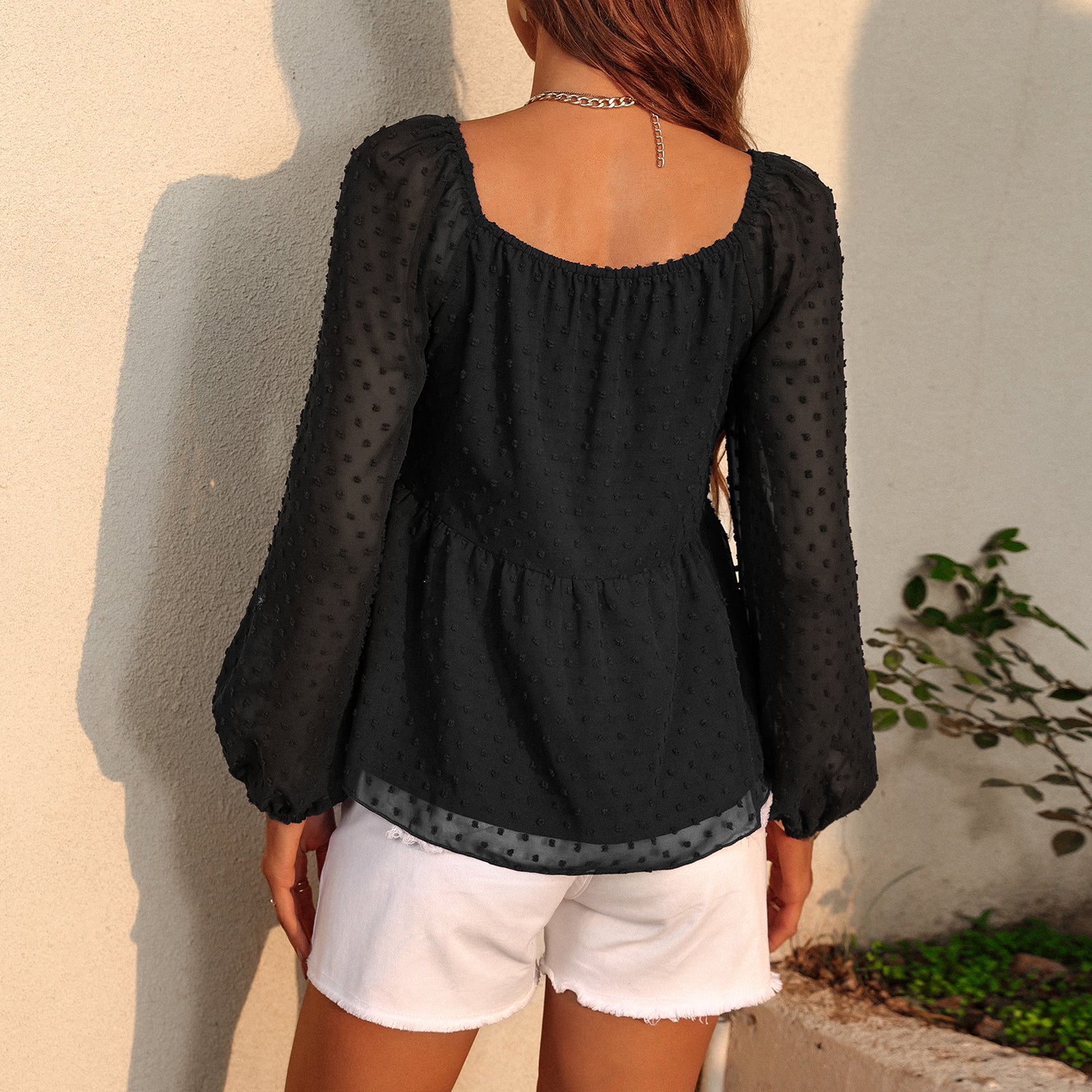 Pullover Tops Women Style Loose All-match Chiffon Shirt - Image 2