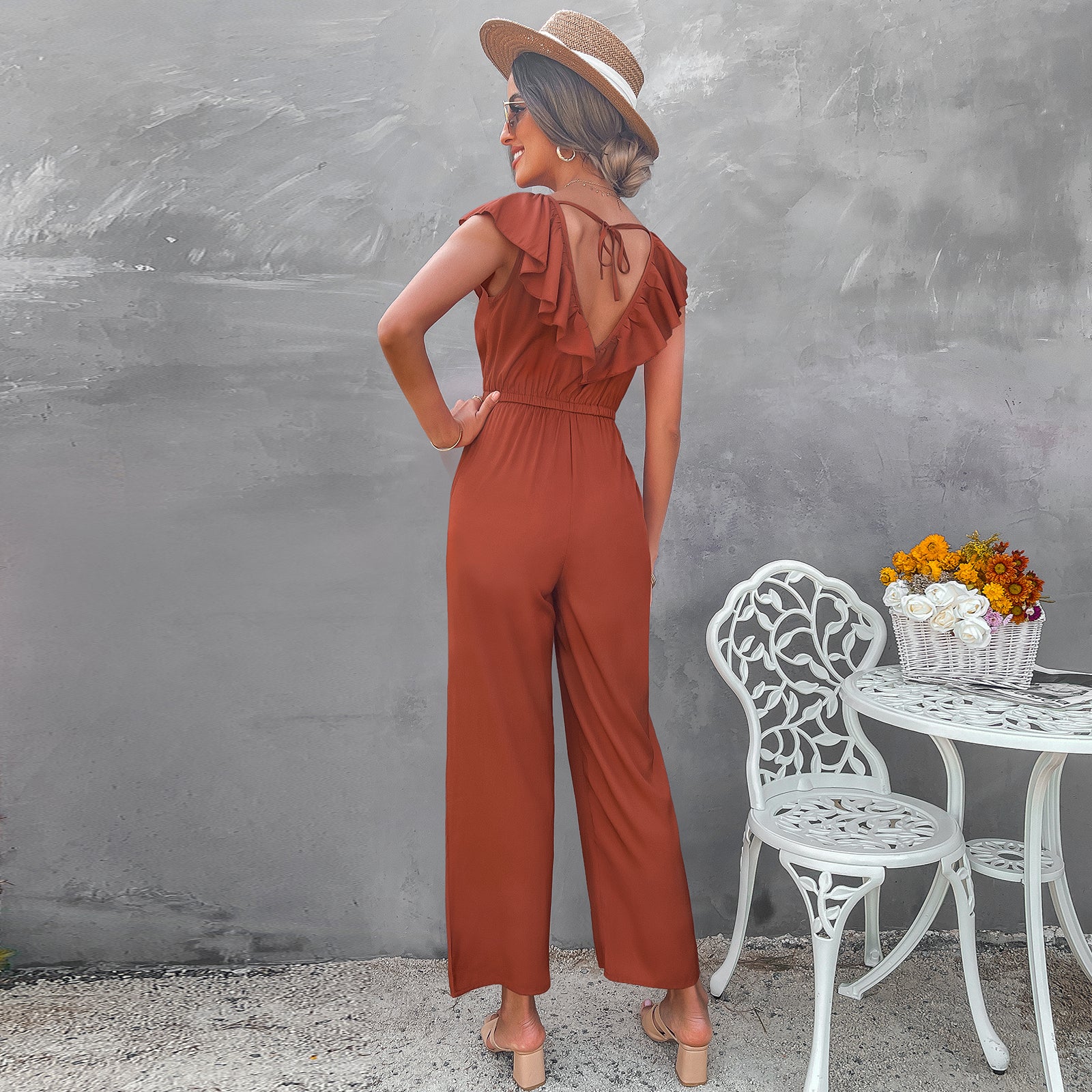 Female Fashionable Waist Slimming Jumpsuit Pants