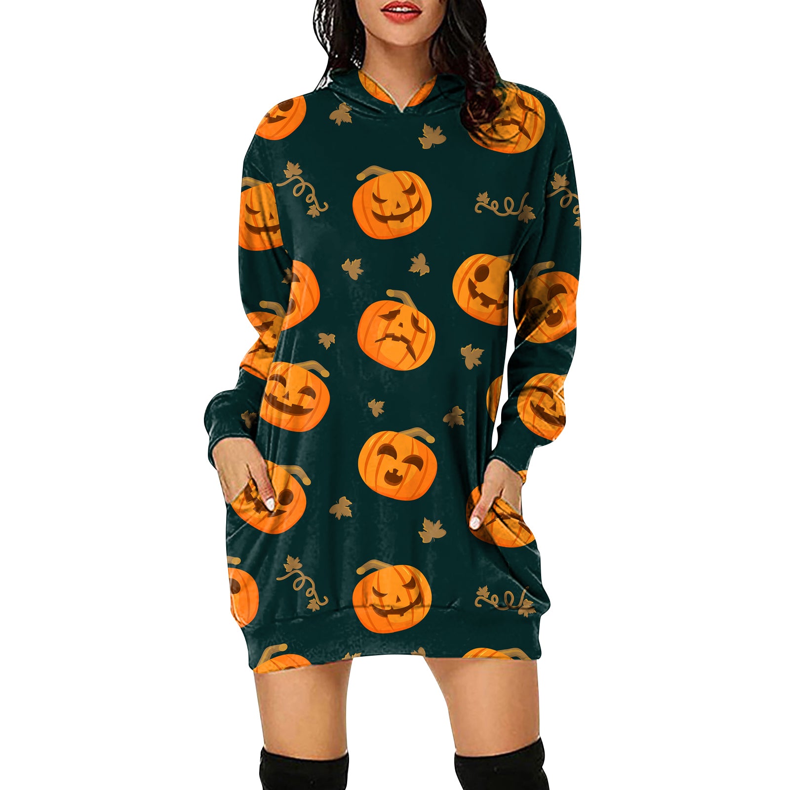 Alternative view of Halloween Women Hooded Long-sleeve Dress