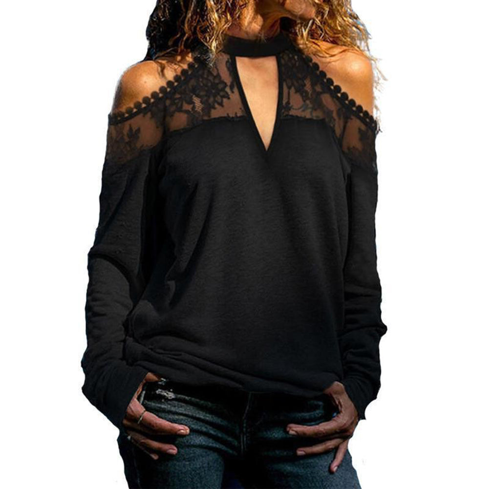 Women Solid Color Casual Loose Off Shoulder Halter Tops