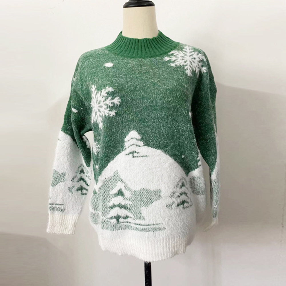 Christmas Sweaters Turtleneck Long Sleeve Pullover Tops