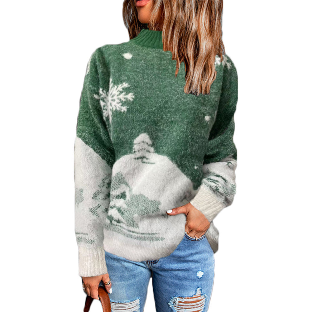 Alternative view of Christmas Sweaters Turtleneck Long Sleeve Pullover Tops