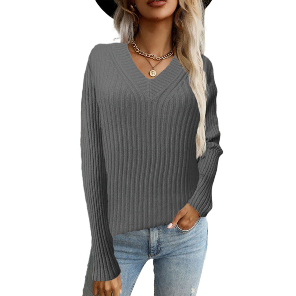 95% Polyester 5% Spandex Women Solid Pullover Sweaters