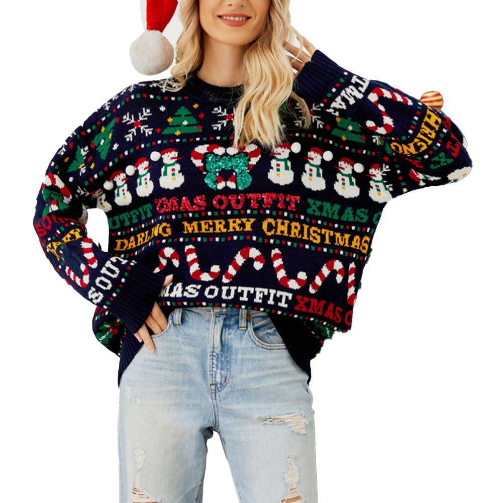 Christmas Tree Crew Neck Sweaters