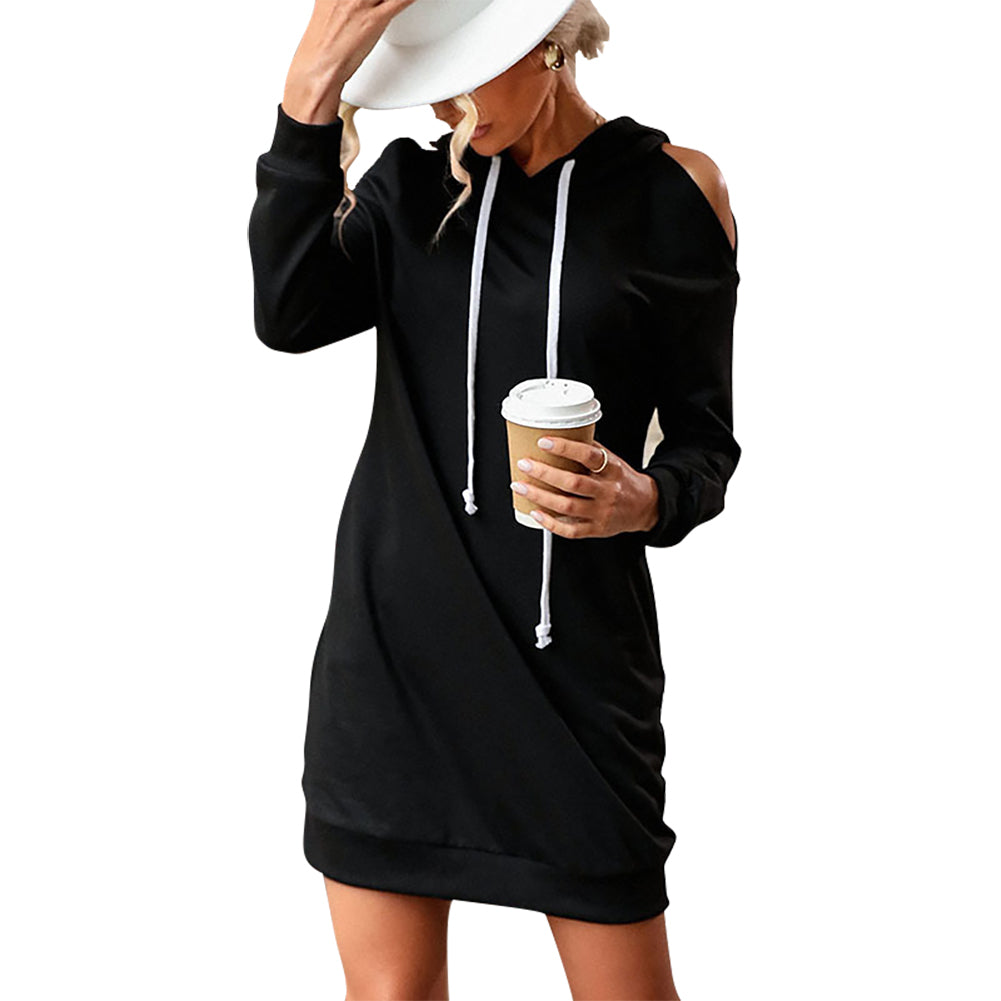 Alternative view of Women Hoodie Skirt Long Sleeves Hooded Sweaters Dress