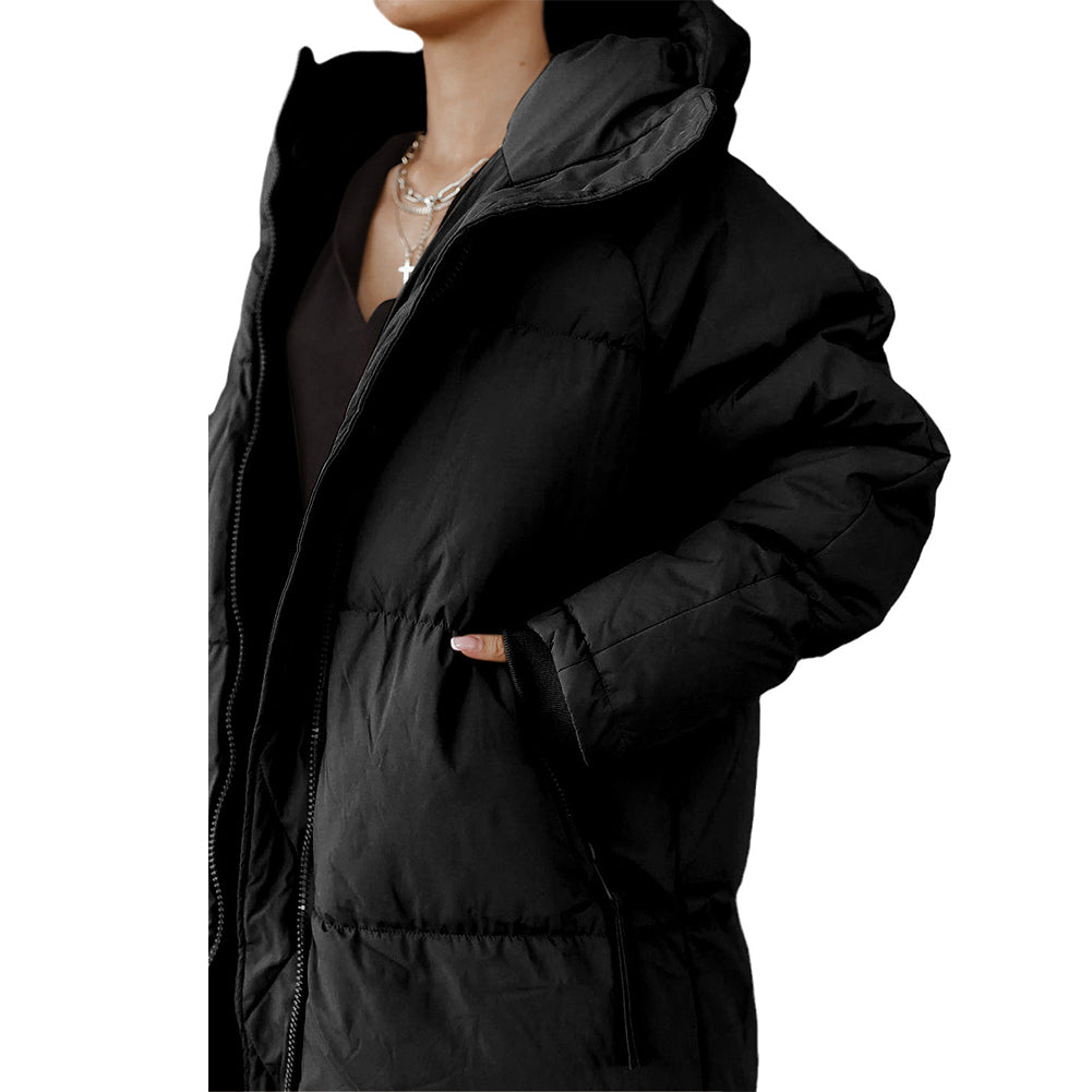 Hooded Solid Cotton Long Coats