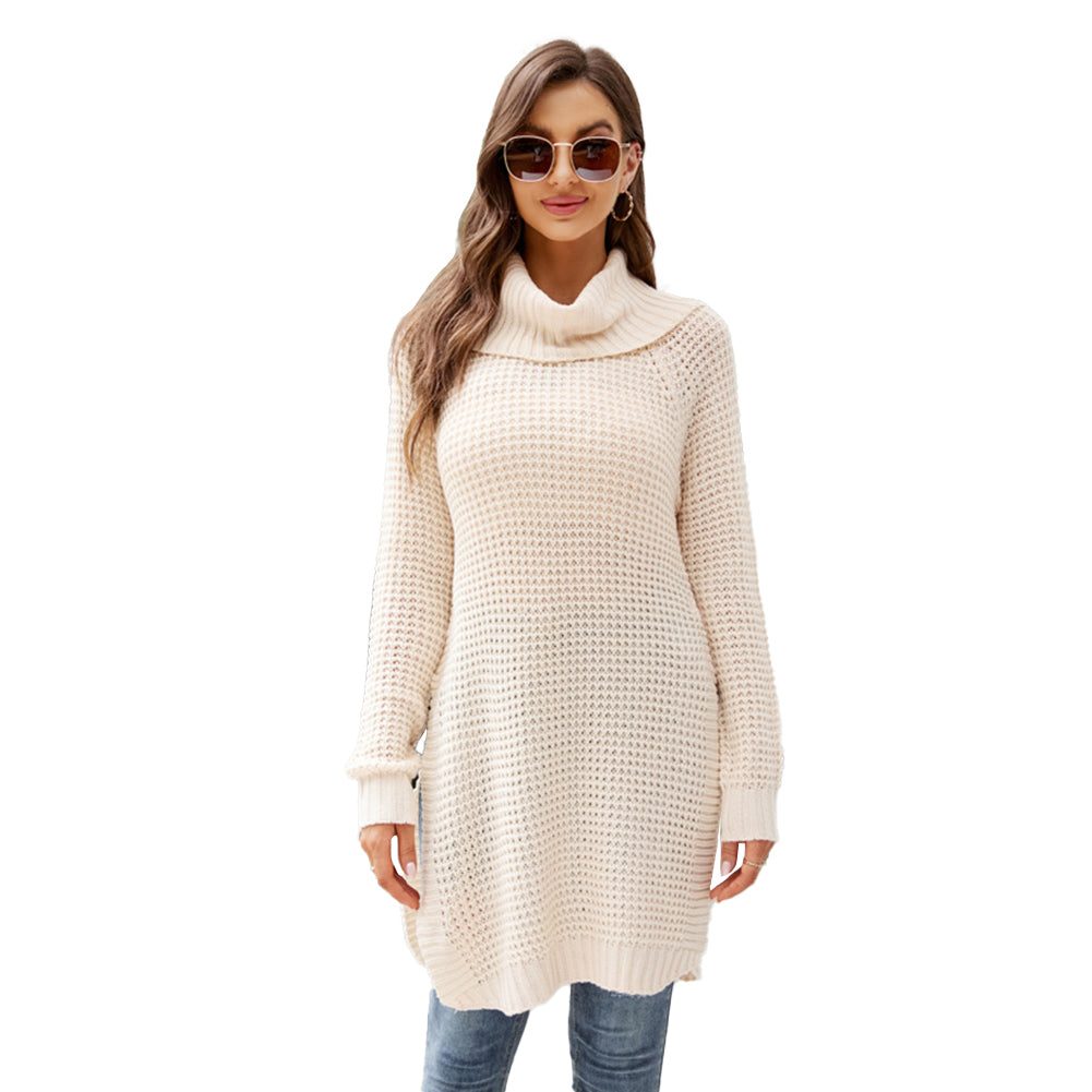 Alternative view of Solid Versatile Knit Slit Turtleneck
