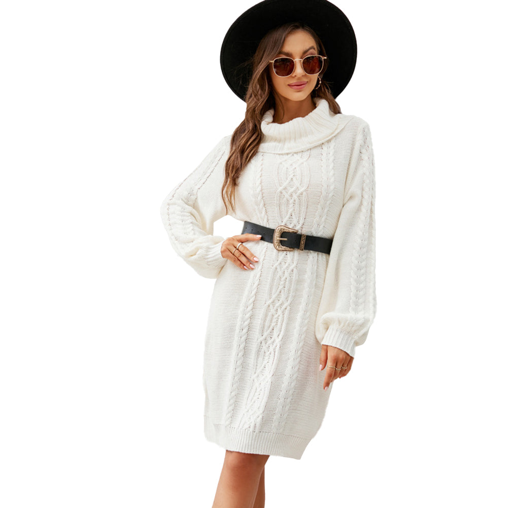 Alternative view of Solid Cable Long Turtleneck Sweaters