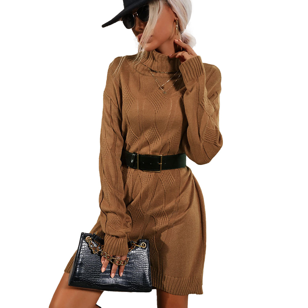 Alternative view of Long Sleeve Solid Color Twist Women Sweaters Dress
