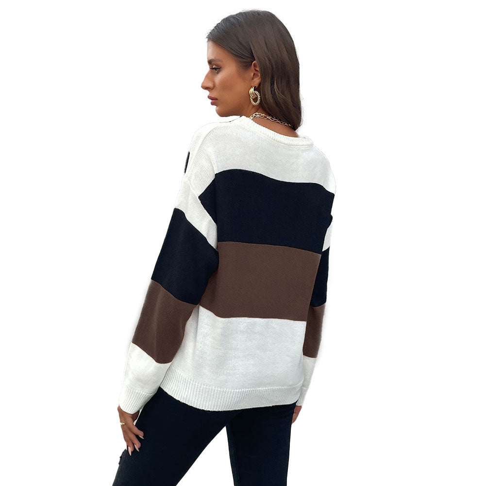 Casual Fashion Loose Panel Long Sleeve Sweaters