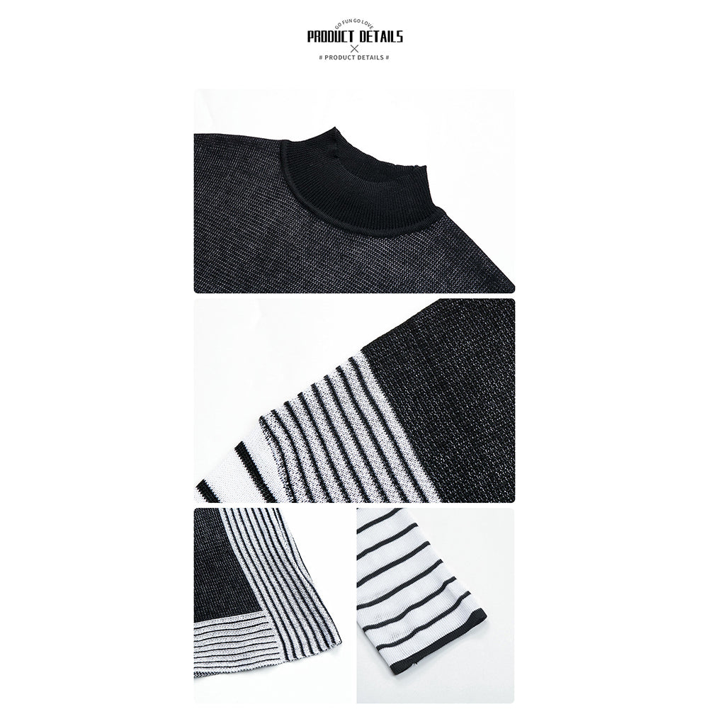 Alternative view of Women Long Sleeve Striped Turtleneck Loose Sweaters