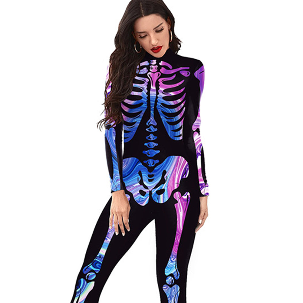 Alternative view of Halloween Colorful Human Skeleton Cosplay Male Costume