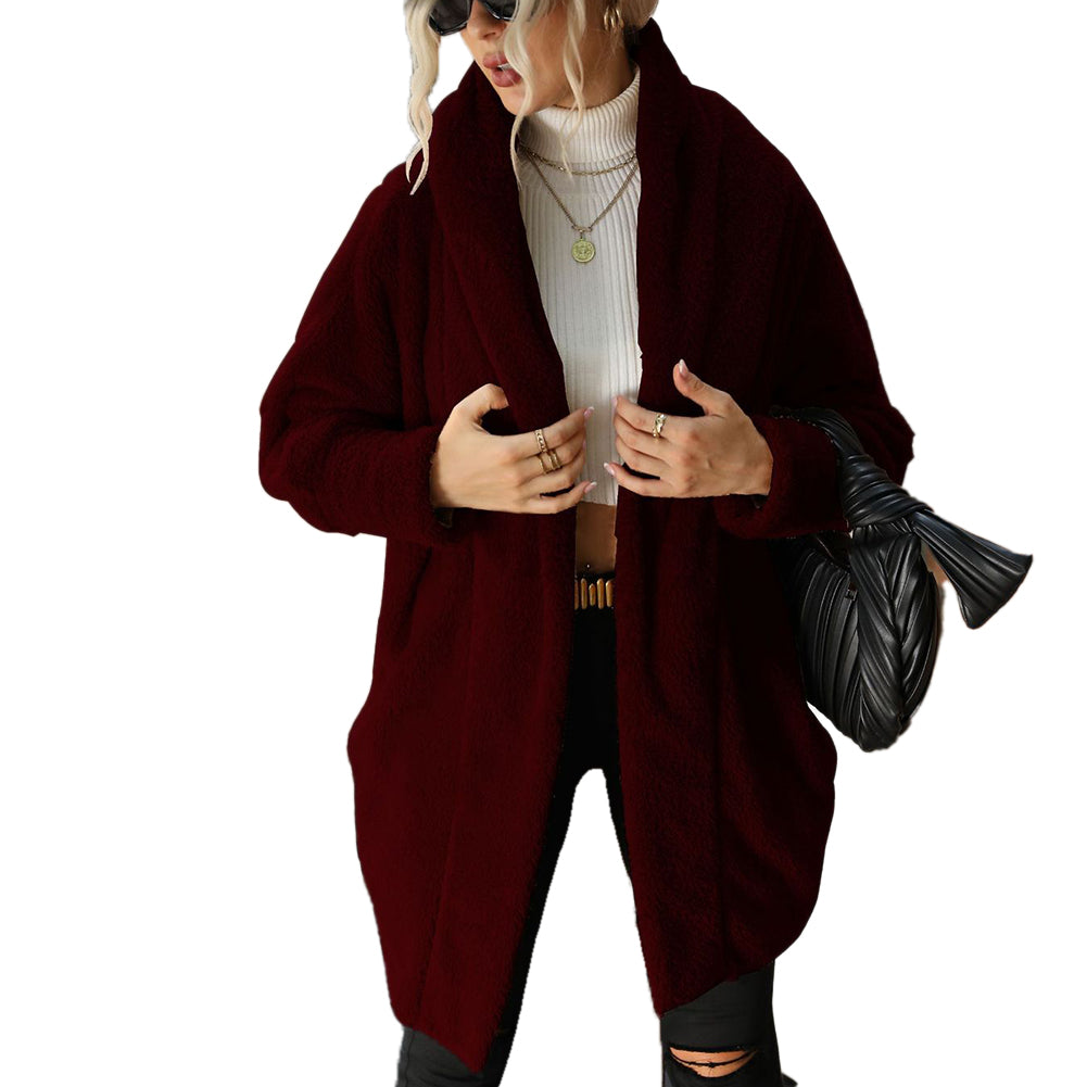 Alternative view of Double Sided Fleece Buttonless Solid Sweaters