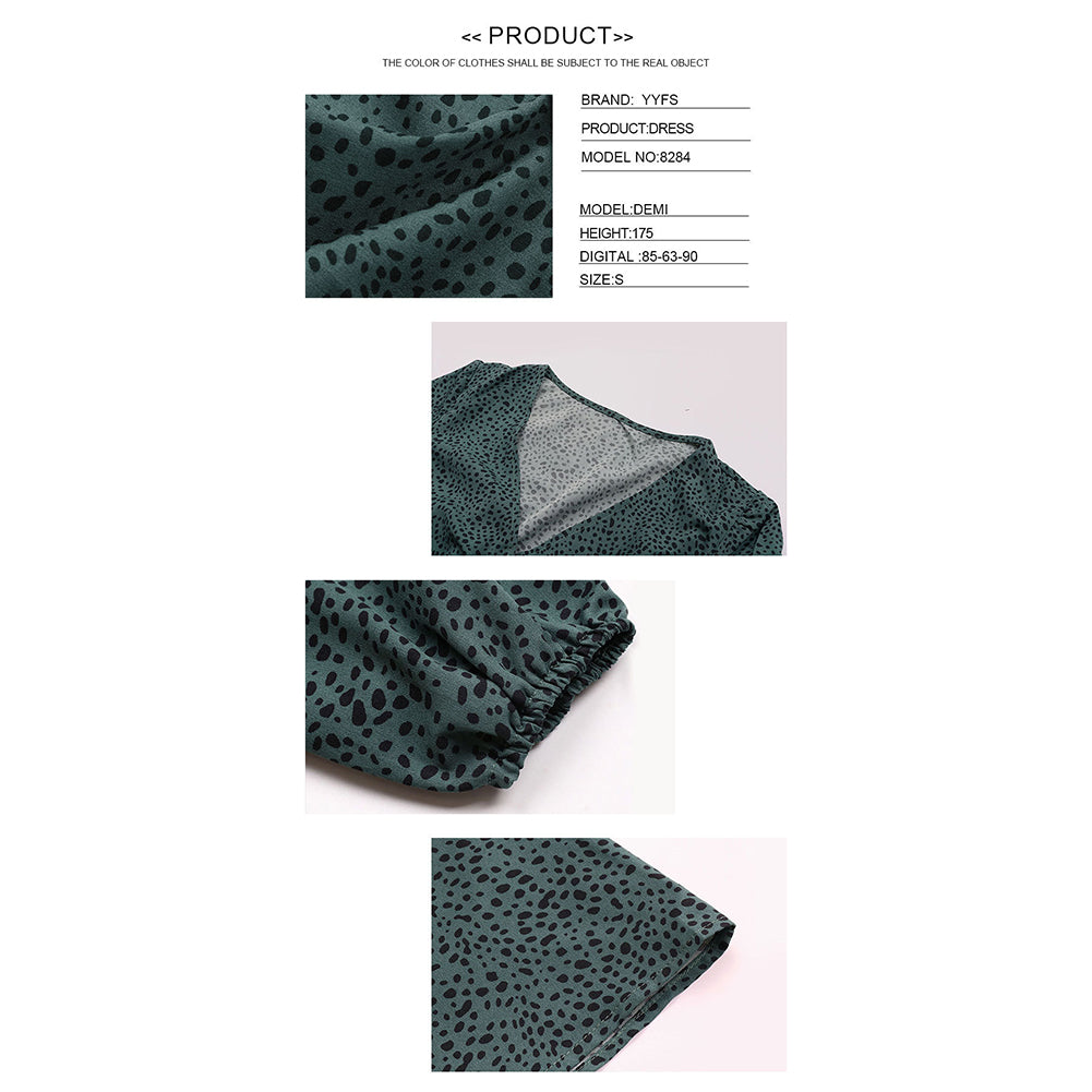 Women Elegant V-neck Single Breasted Dress