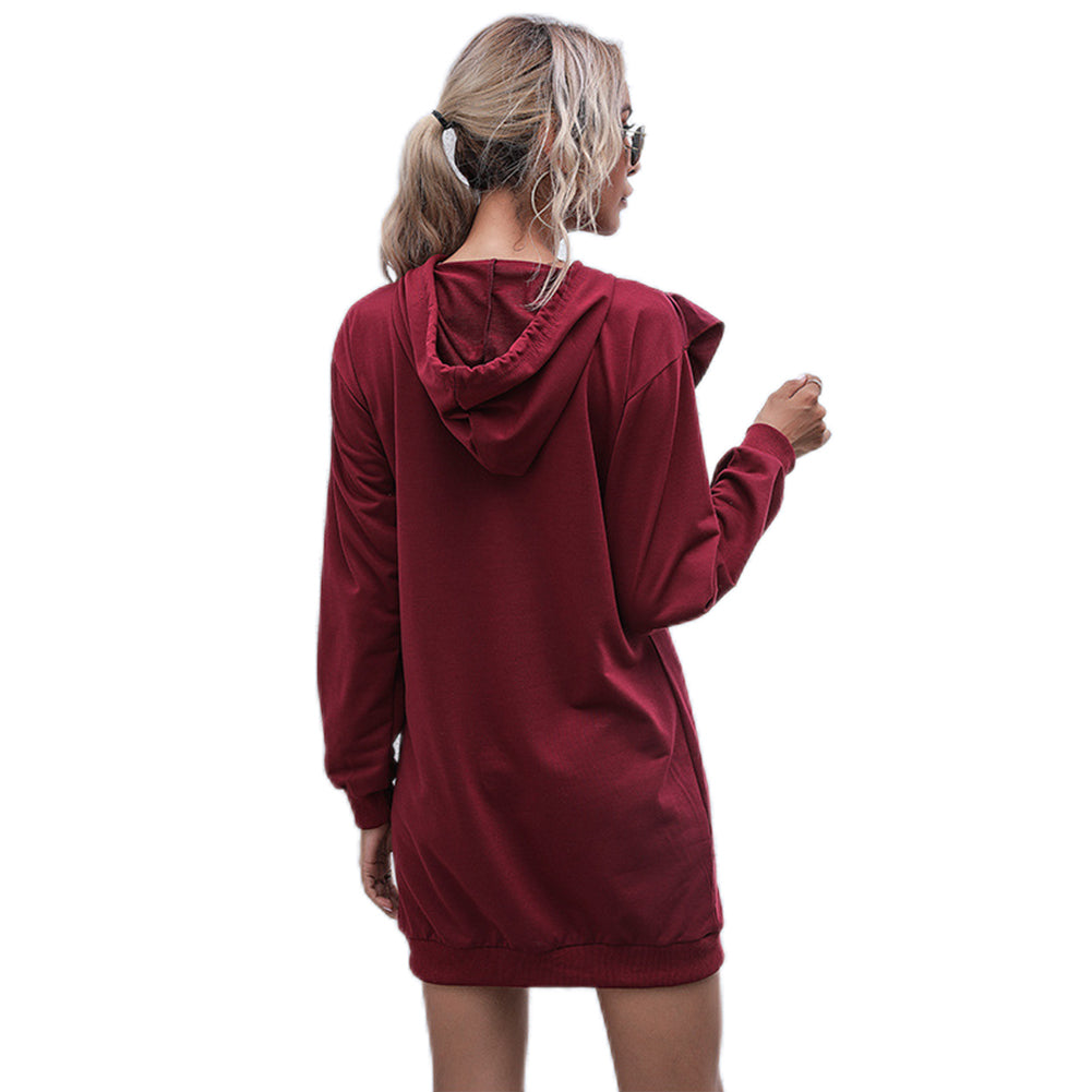 Alternative view of Mid-length Ruffled Panelled Sweatshirts Dress