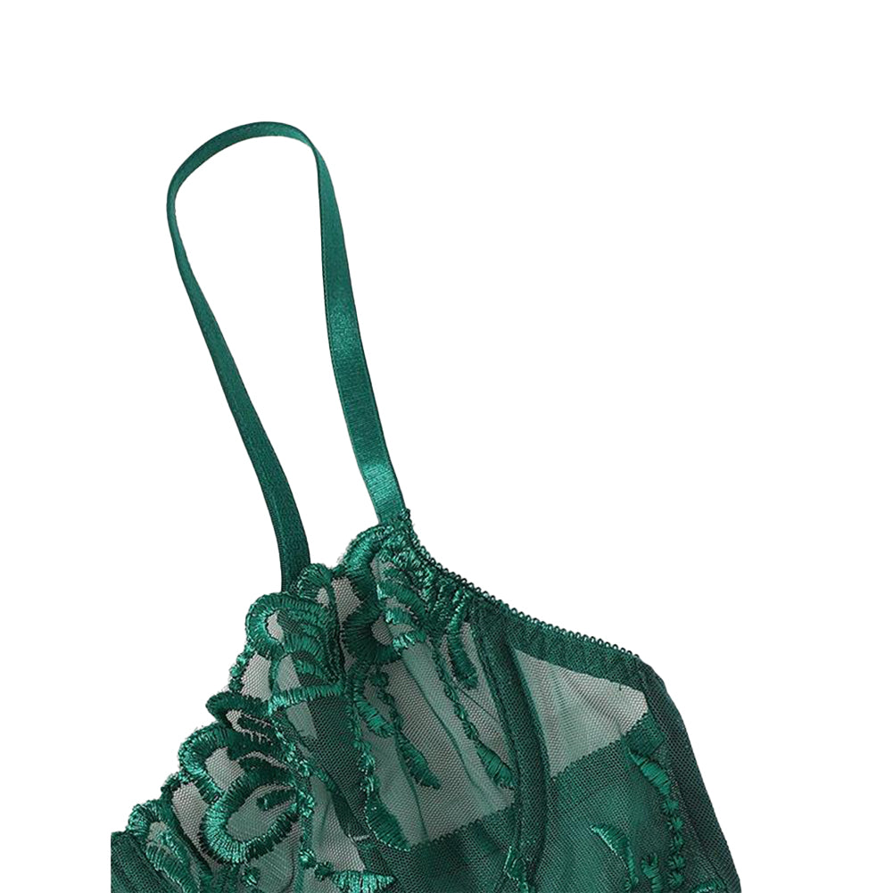 Alternative view of Lace Mesh See-through High-end Sexy Lingerie Two-piece Set