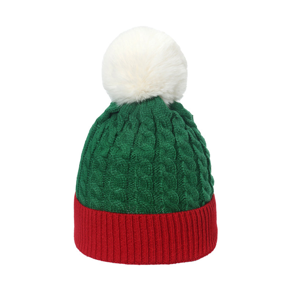 Red Stitching Wool Hat Holiday Wild Knitted Hat Christmas