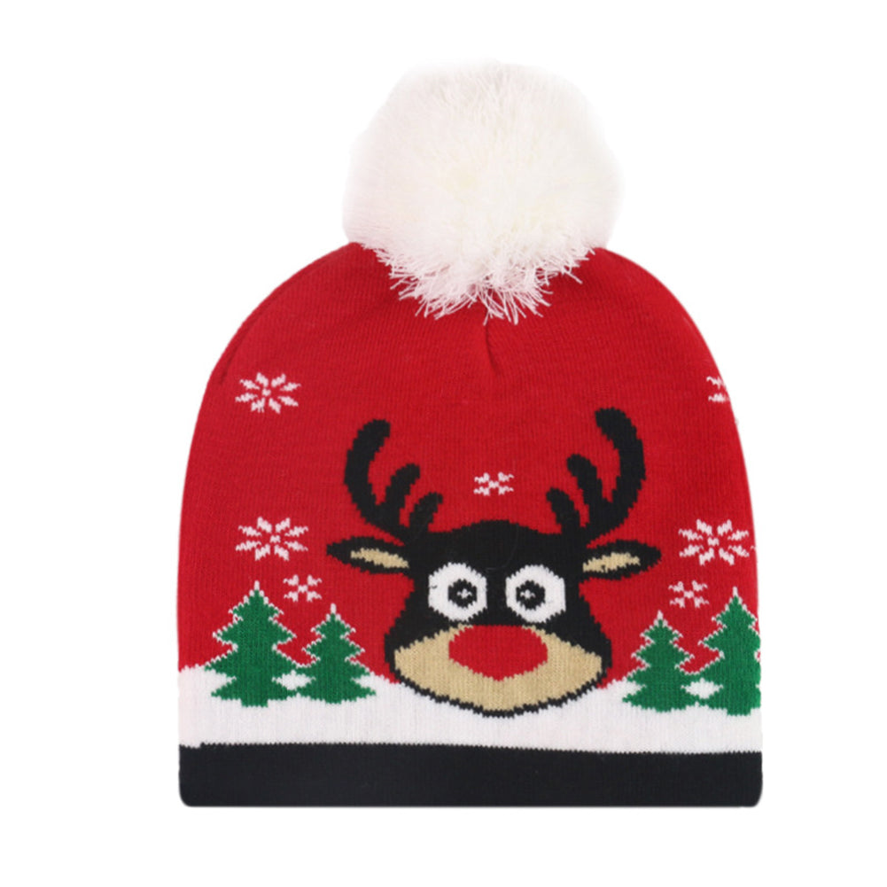 Christmas Knit Jacquard Hat Ball Pullover Cap Decorative Hat - Image 4