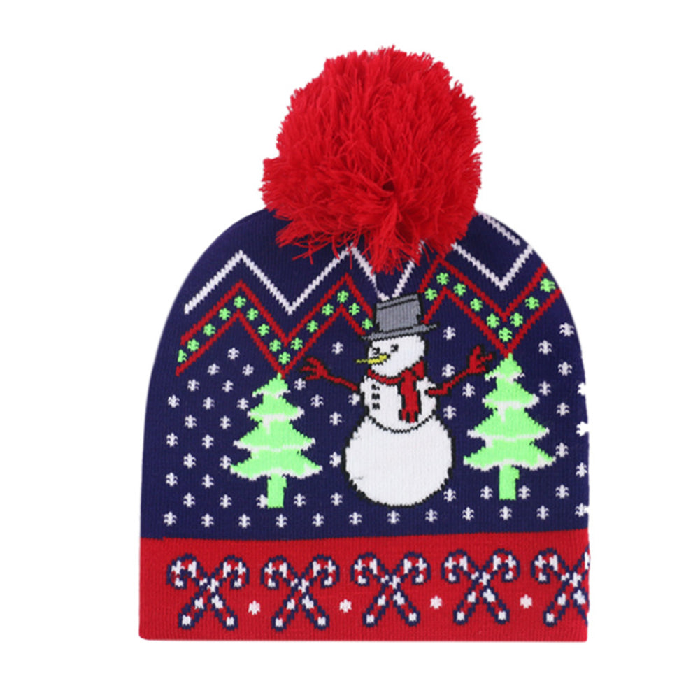 Christmas Knit Jacquard Hat Ball Pullover Cap Decorative Hat - Image 3