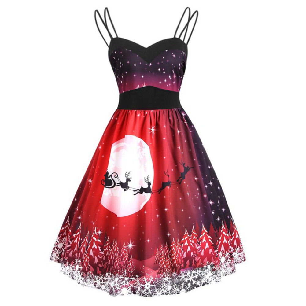 Alternative view of Women Sleeveless Christmas Vintage Swing Dress
