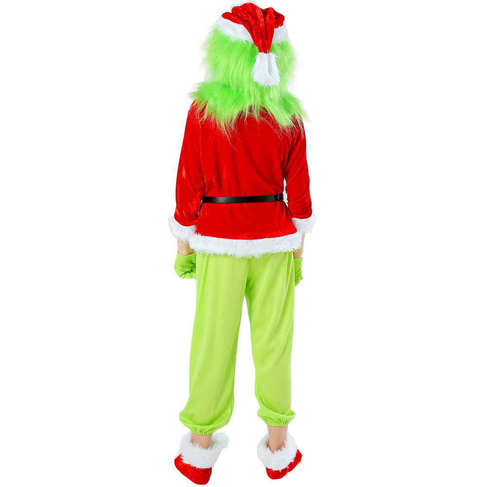 Alternative view of Children Christmas Green Hair Monster Grinch Costume Suit