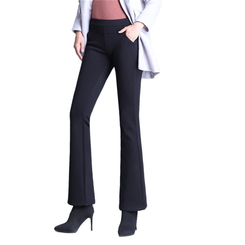 High Waist Bootcut Oversized Fleece Slacks Pants