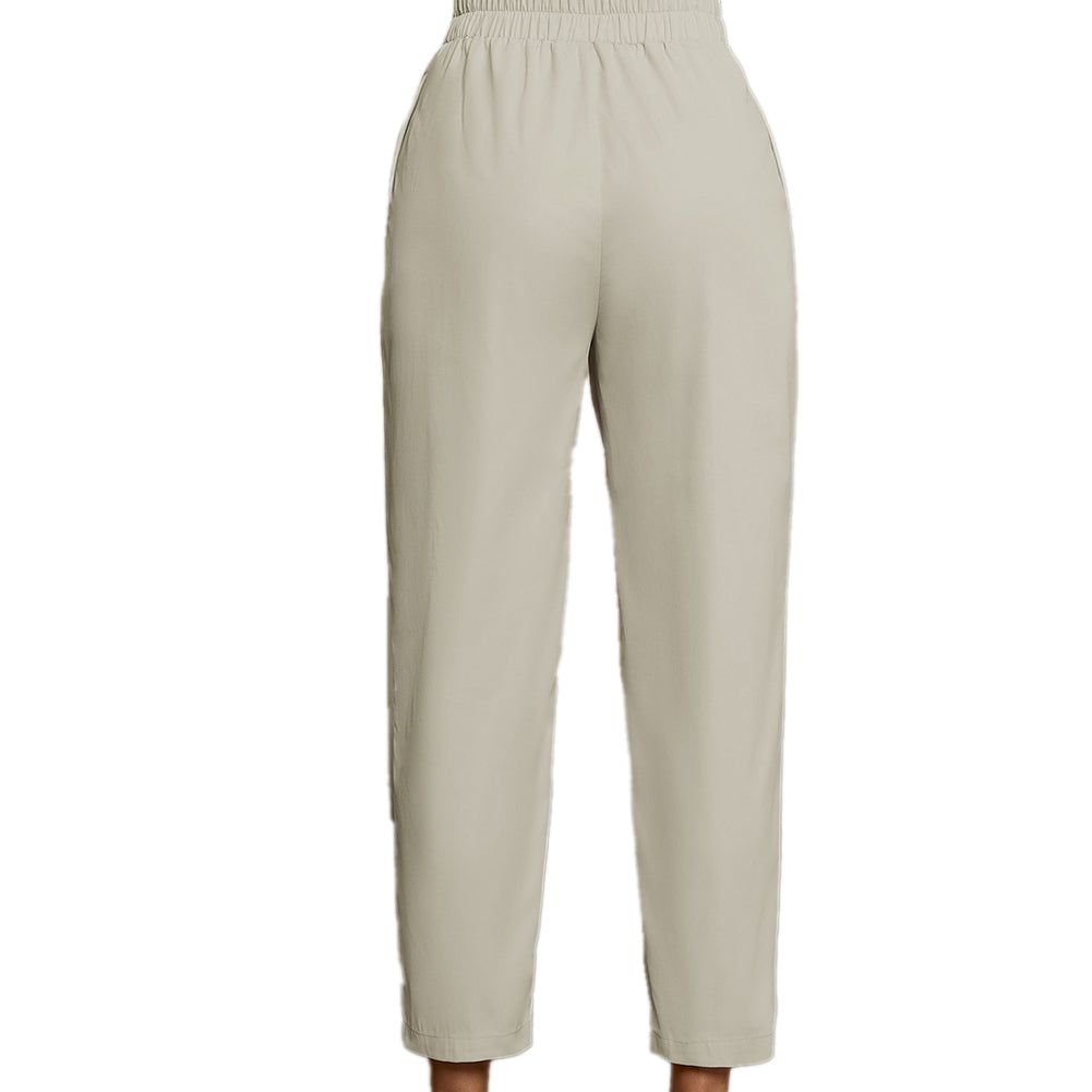 Waist Slim Cropped Trousers Elegant Commuter Pants