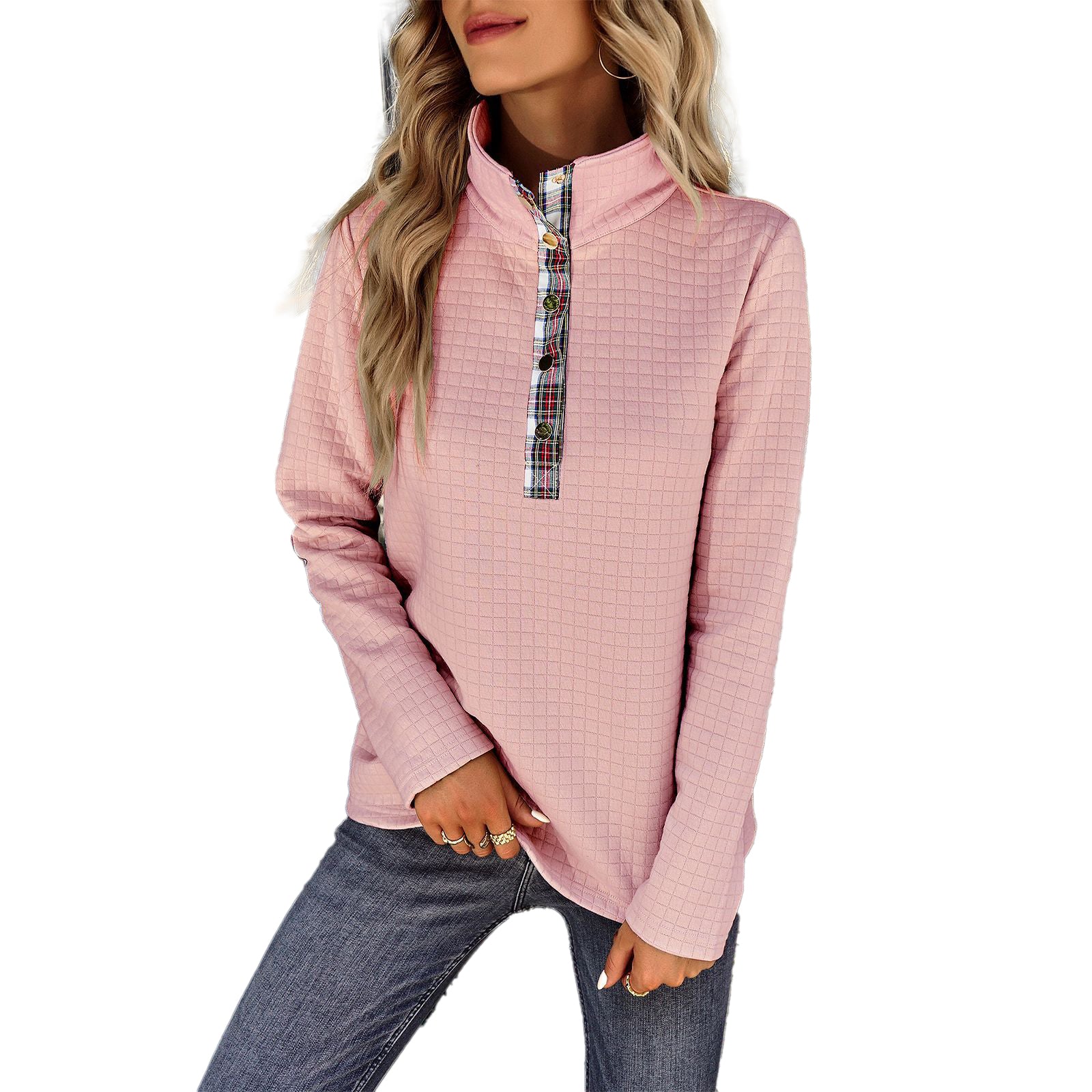 Solid Color Sweater Stitching Coat Women Tops