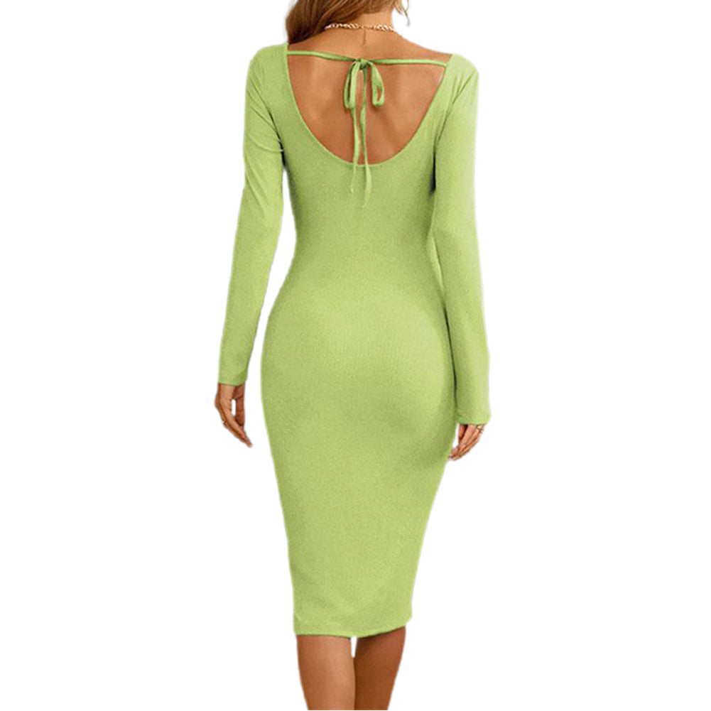 Alternative view of Sexy Commuter Hollow Casual Tie Wrap Hip Dress