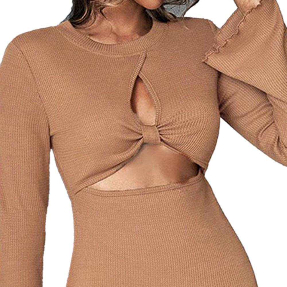 Women Casual Tight Temperament Hollow Sexy Dress - Image 3