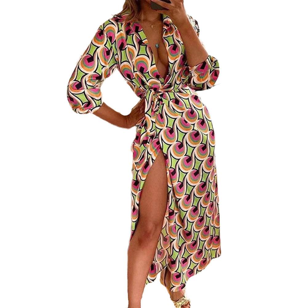 Women Temperament Fashion Long-sleeved Print Dress - Image 4