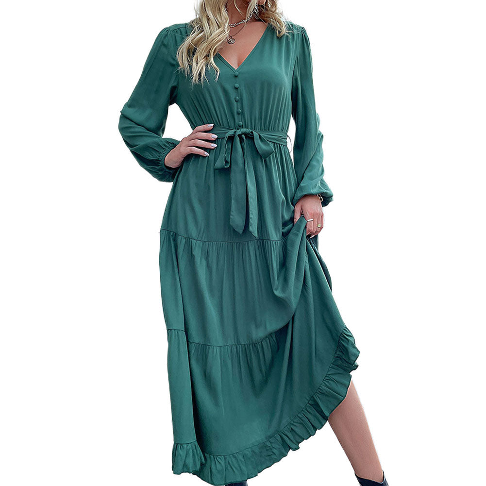 Alternative view of Women Clothing New Long-sleeved Pleated Dress
