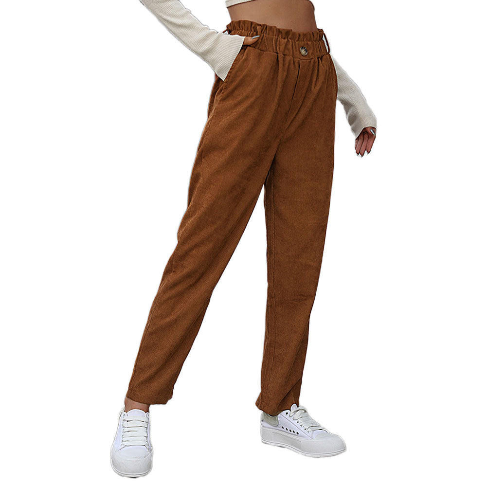 Fashion Women Clothing New Casual Corduroy Pants