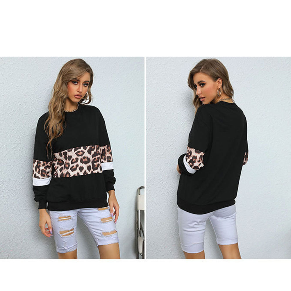 Women Casual Mid-length Leopard Print Sweaters - Image 3