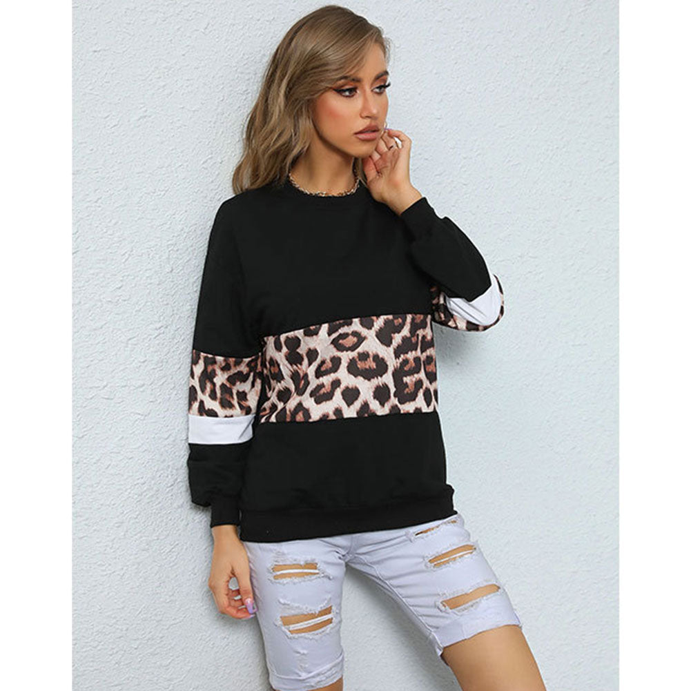 Women Casual Mid-length Leopard Print Sweaters - Image 4