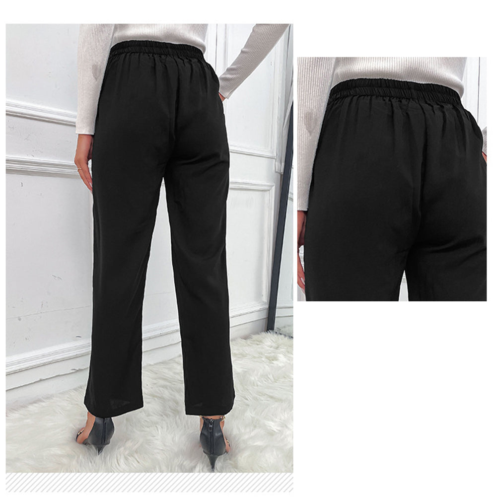 Alternative view of Solid Black Cropped Bootcut Pants