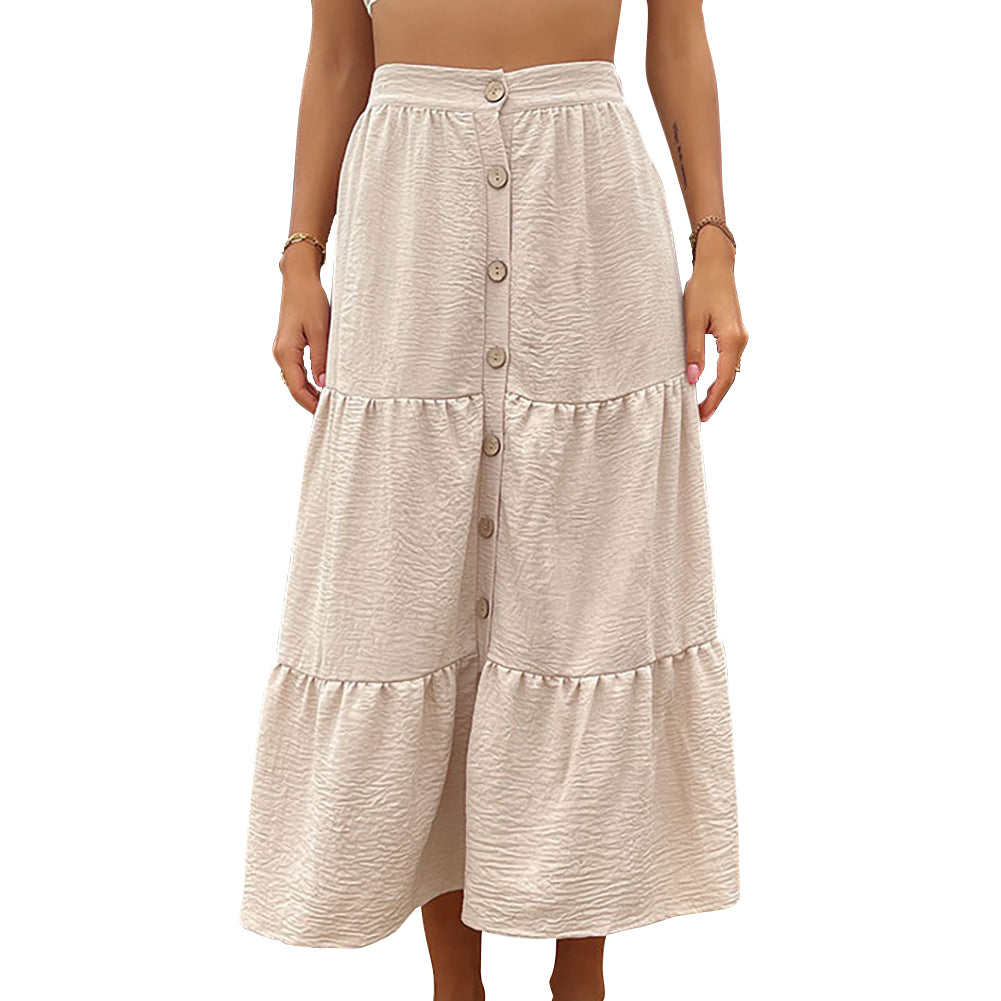 Alternative view of Women Casual Cake Dress Slit High Waist Skirt