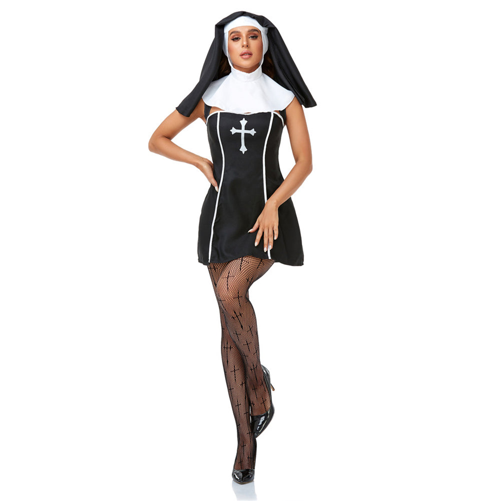 Alternative view of Women Easter Party Costume Nun Cosplay Stage Dress